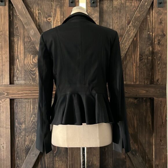 Max Mara black front zipper formal blazer jacket made Italy Sz- 8 - Picture 4 of 13